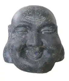Product image 3 of the product “Happy Buddha head as watergame, 41cm height, cast stone, hollow, handcrafted & coloured ”
